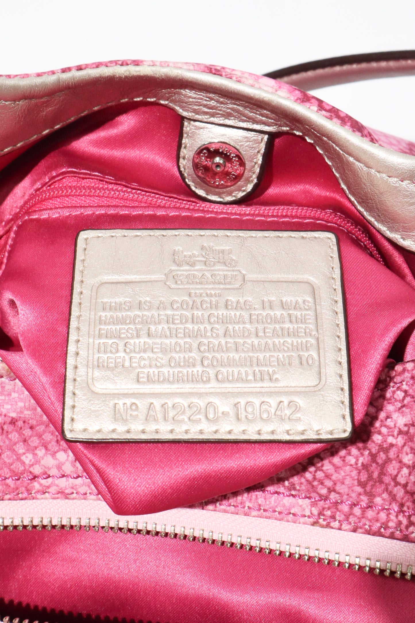 Vintage Coach 2002 Pink Floral Fabric Maggie Shoulder Bag - Girl Seazon