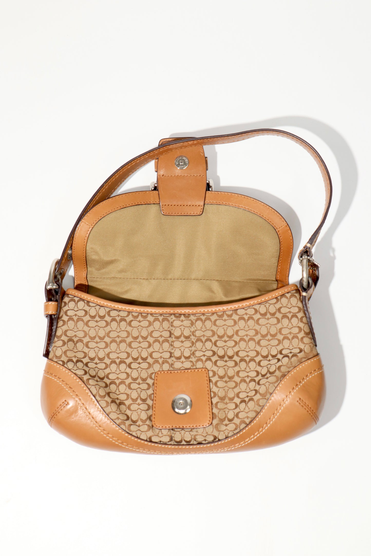 Vintage Coach 2007 Signature Soho Belt Shoulder Bag in Brown - Girl Seazon