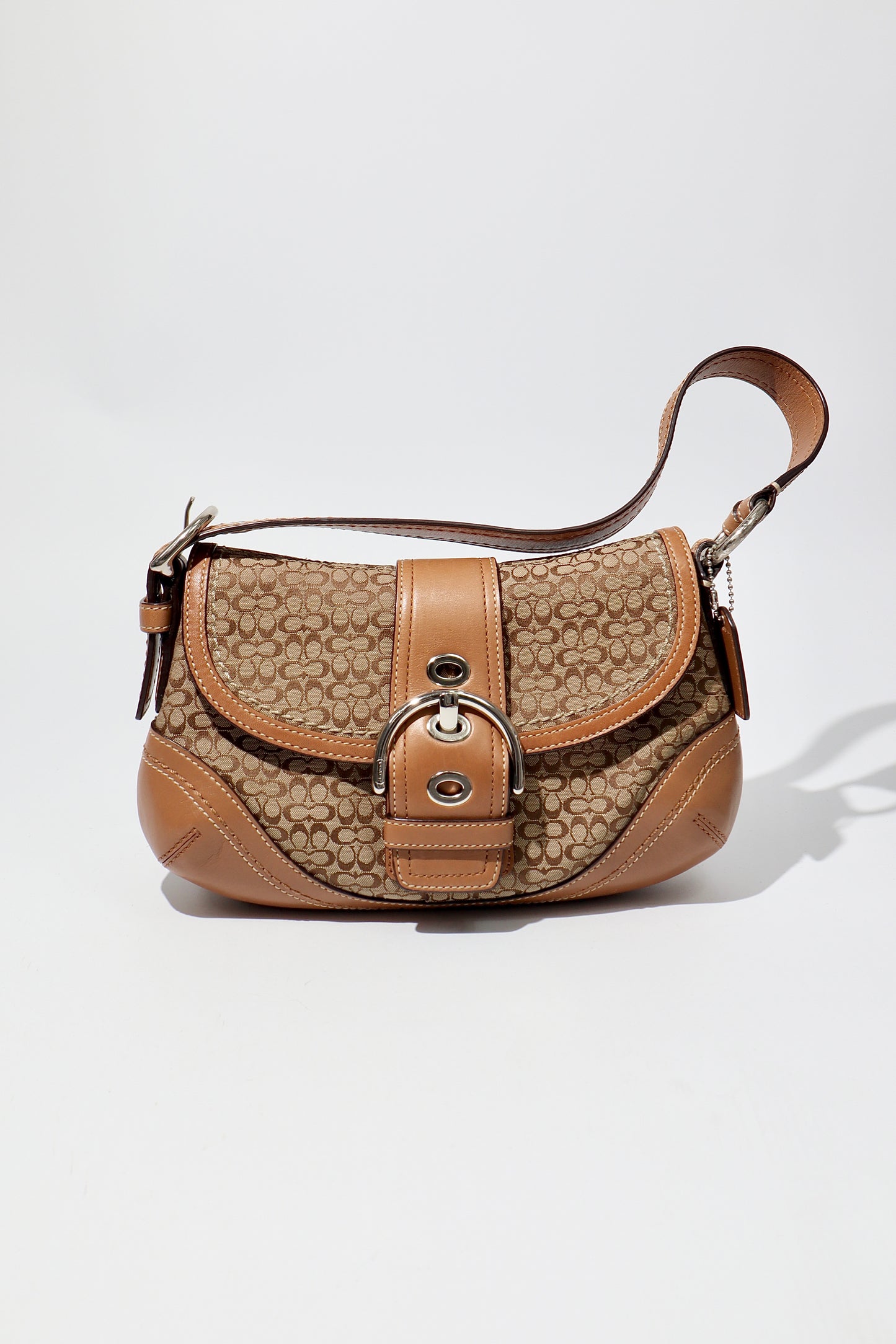 Vintage Coach 2007 Signature Soho Belt Shoulder Bag in Brown - Girl Seazon