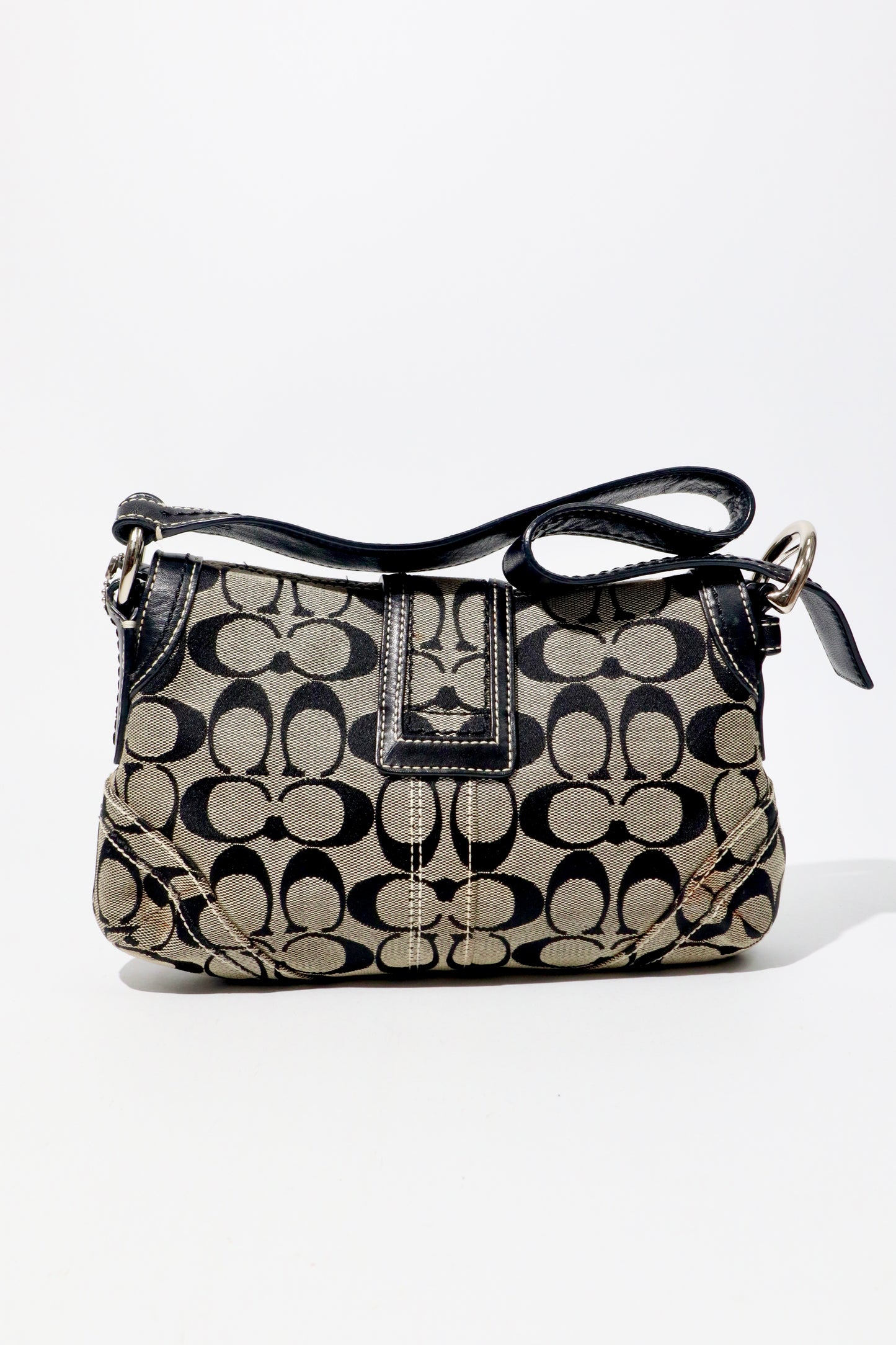 Coach Vintage 2006 Soho Belt Shoulder Bag in Canvas Black/Grey - Girl Seazon