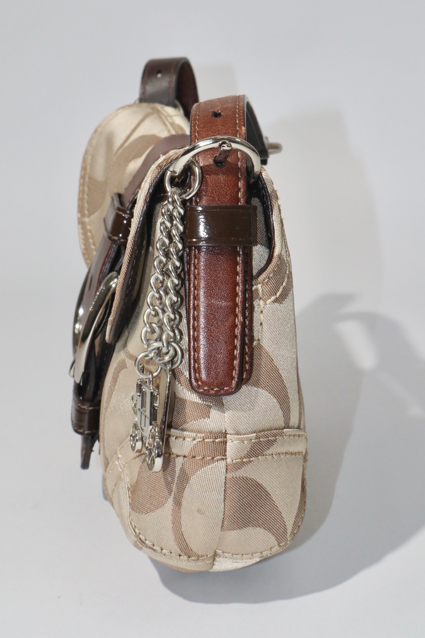 Coach Vintage 2008 Satin Soho Belt Shoulder Bag in Brown & Beige - Girl Seazon
