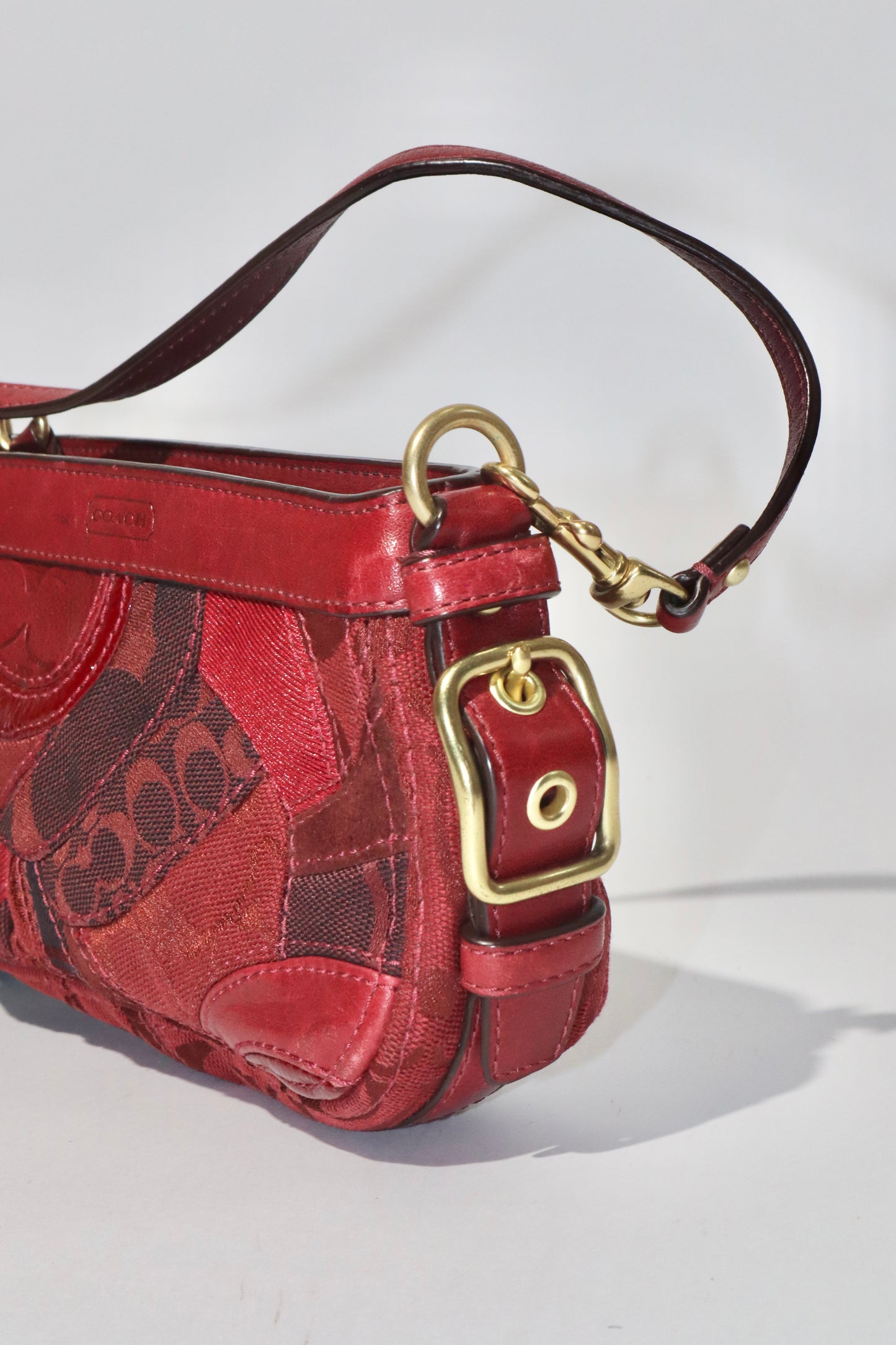Vintage Coach Demi Burgundy Patchwork Handbag - Girl Seazon