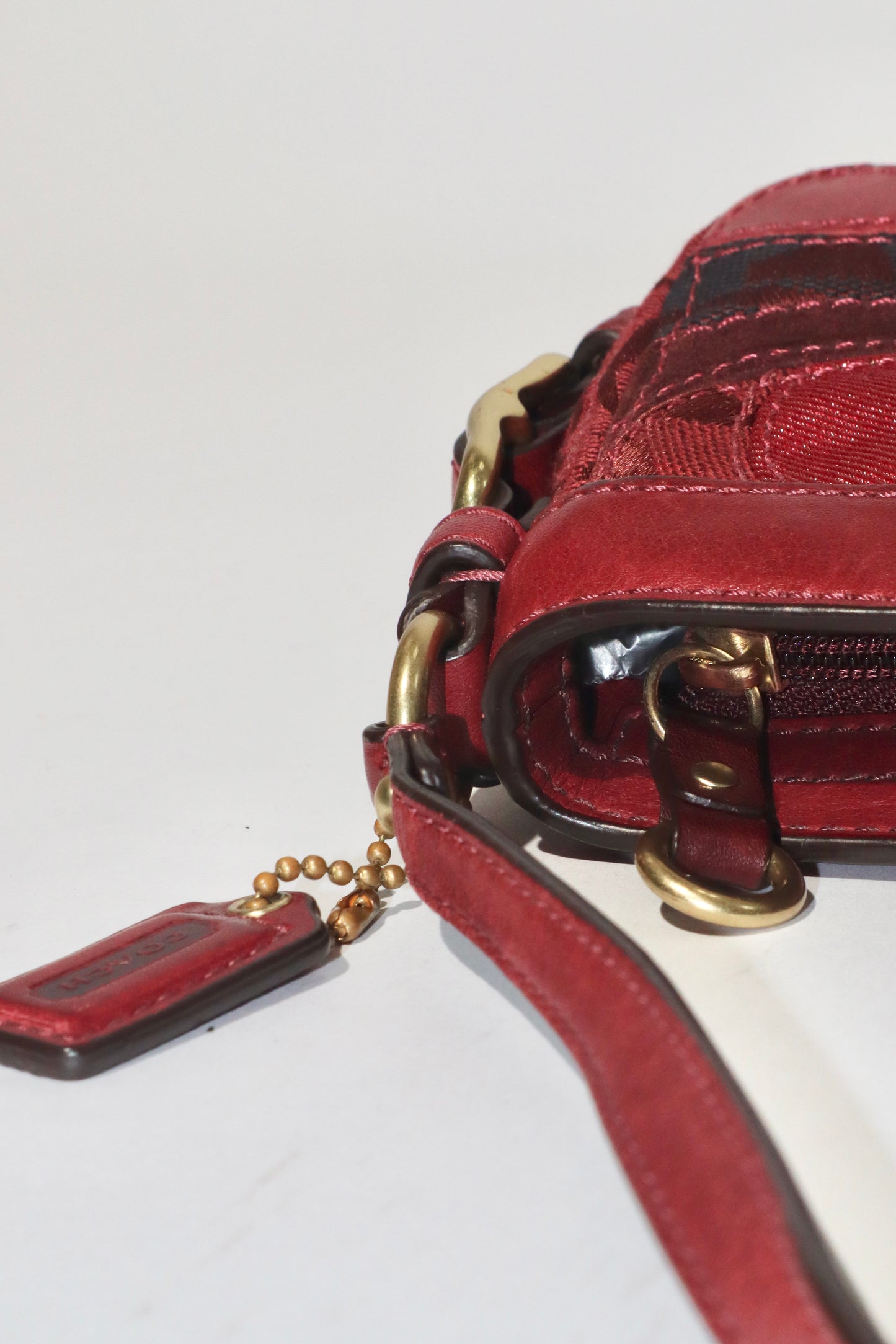 Vintage Coach Demi Burgundy Patchwork Handbag - Girl Seazon