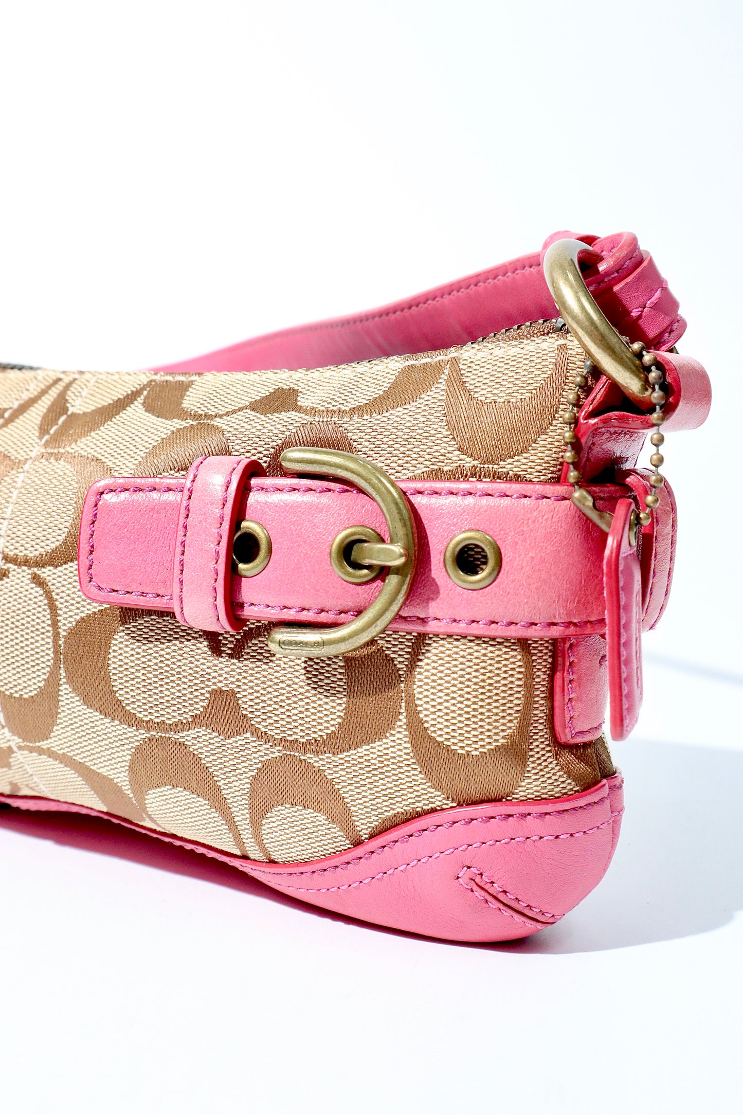Vintage Coach 2005 Mini Belt Shoulder Bag in Pink & Brown - Girl Seazon