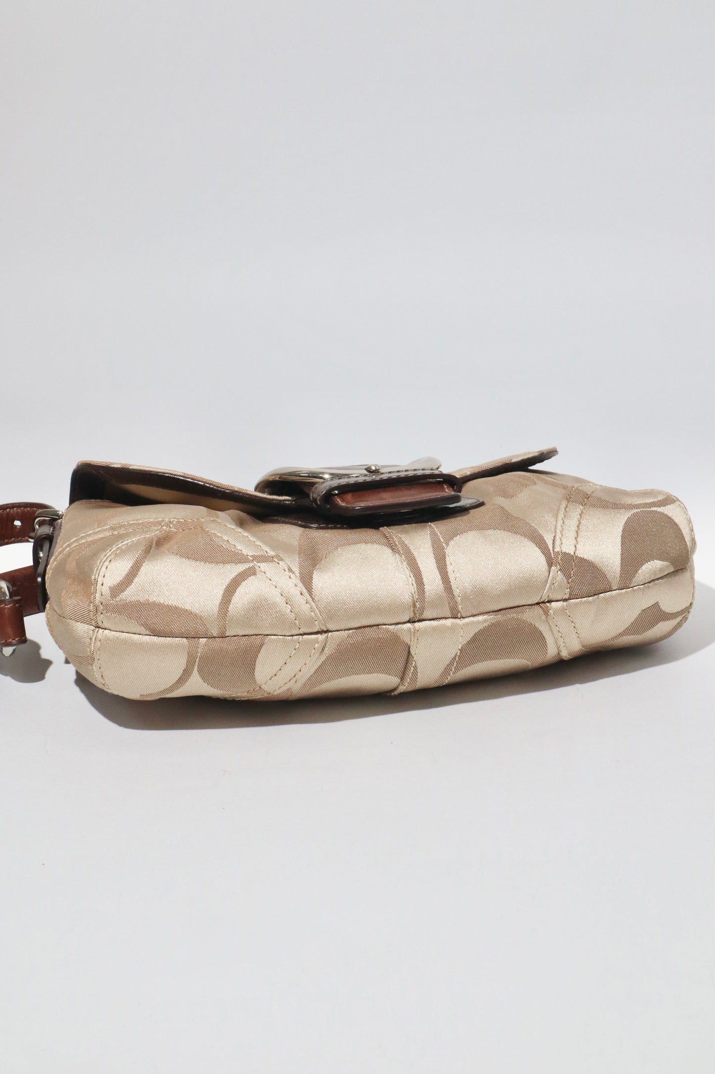 Coach Vintage 2008 Satin Soho Belt Shoulder Bag in Brown & Beige - Girl Seazon