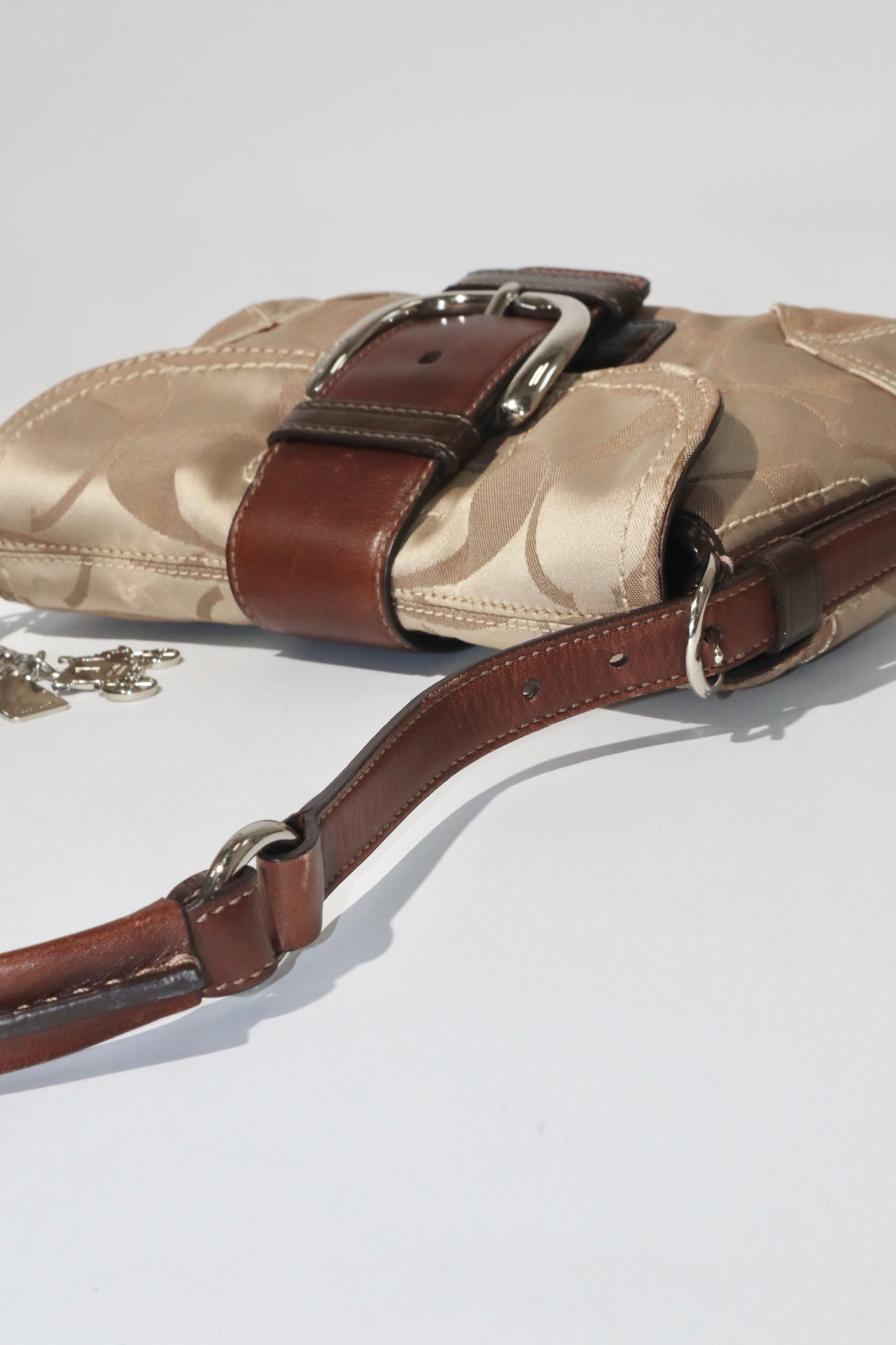 Coach Vintage 2008 Satin Soho Belt Shoulder Bag in Brown & Beige - Girl Seazon