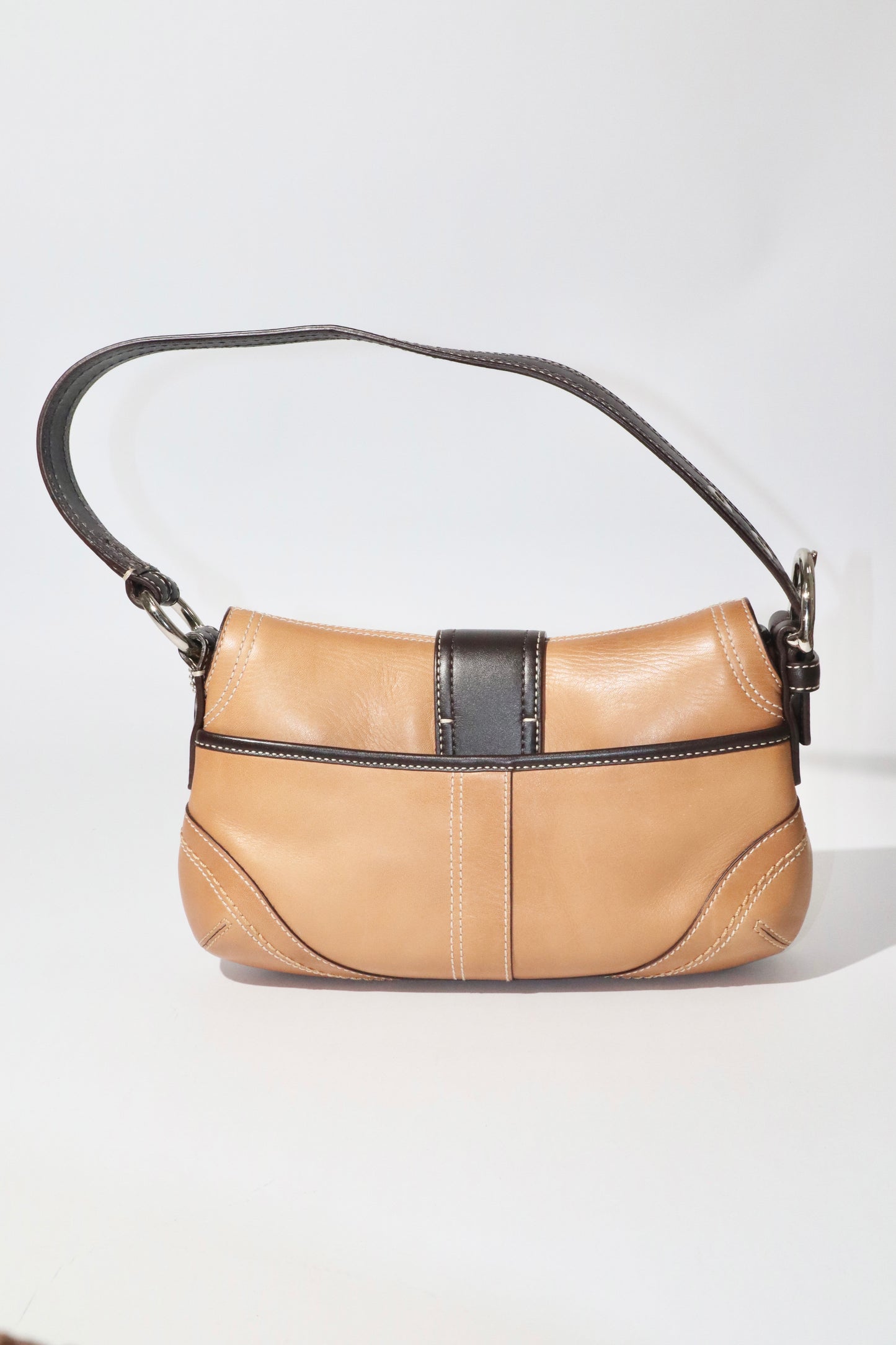 Vintage Y2K Coach 2007 Tan Leather Mini Soho Shoulder Bag - Girl Seazon