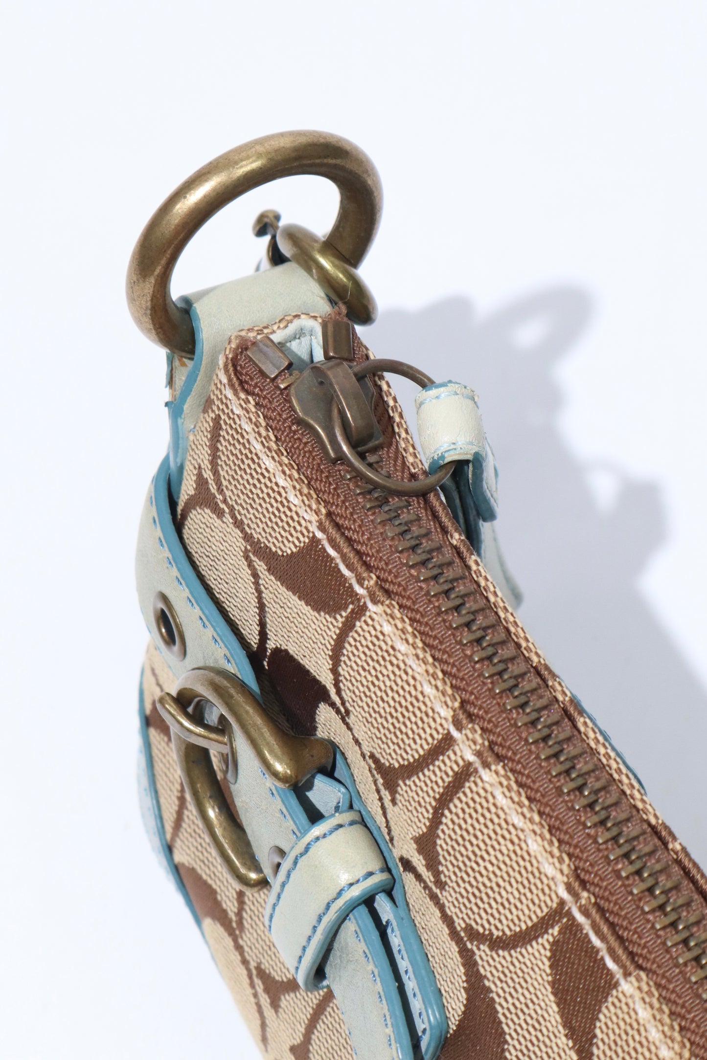 Vintage Coach 2005 Mini Belt Shoulder Bag in Light Blue - Girl Seazon