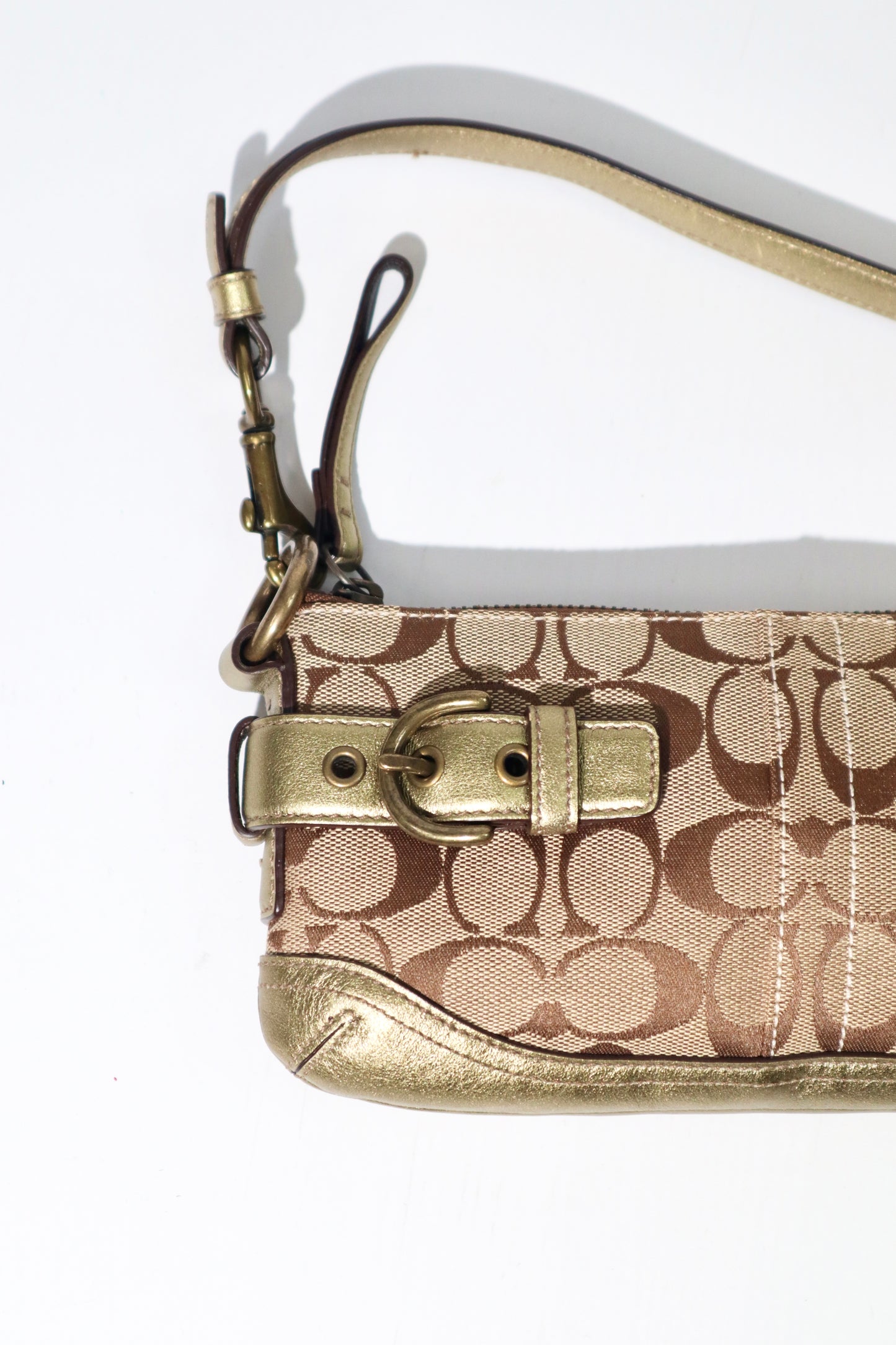 Vintage Coach 2005 Mini Belt Shoulder Bag in Khaki Brown - 5107