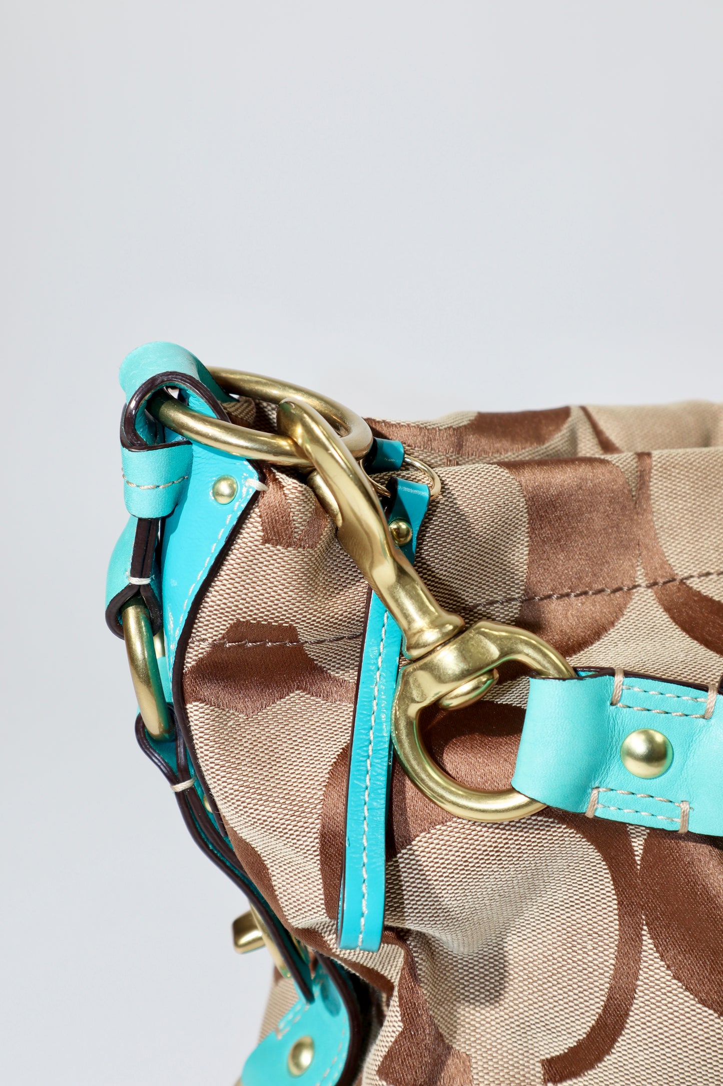 Coach Carly Hobo Shoulder Bag in Blue (Rare Find) - 11868