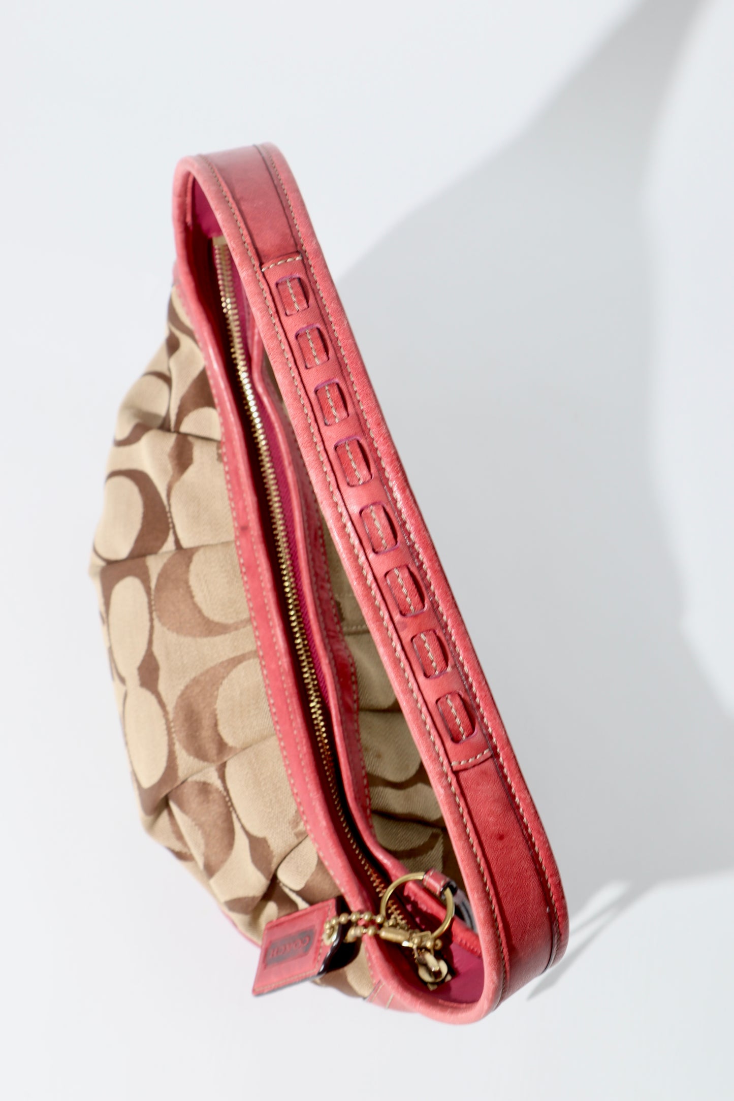 Vintage Coach 12227 Ergo Shoulder Bag with Red Trim (Rare Find)