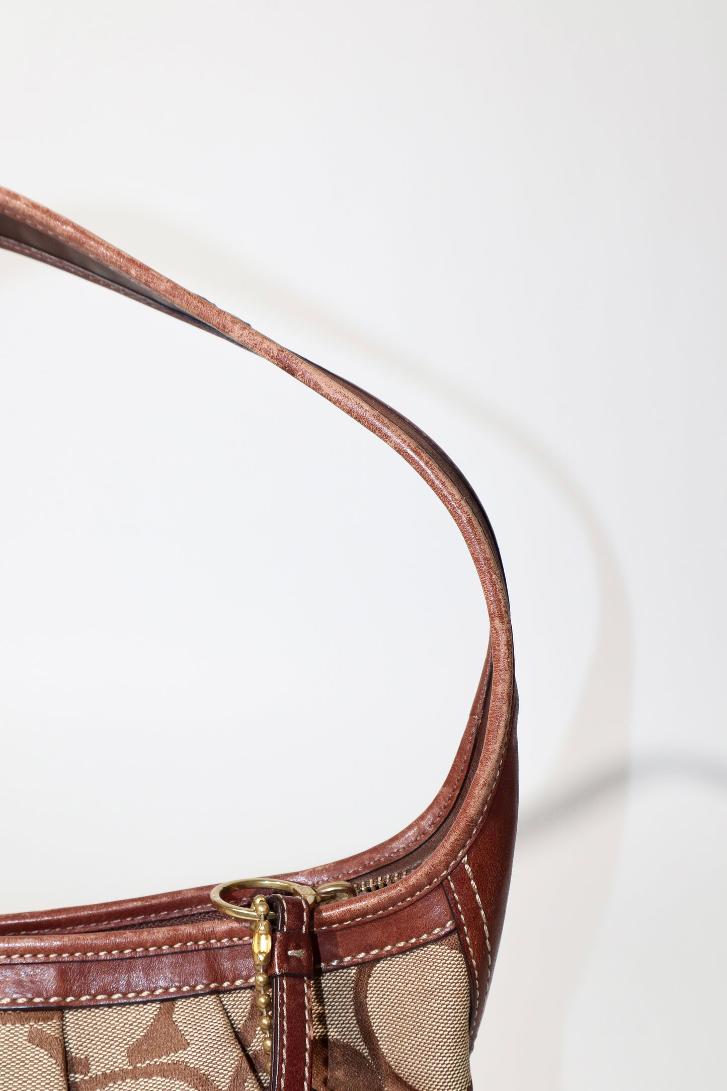 Vintage Coach 12227 Ergo Shoulder Bag with Dark Brown Trim (Rare Find)