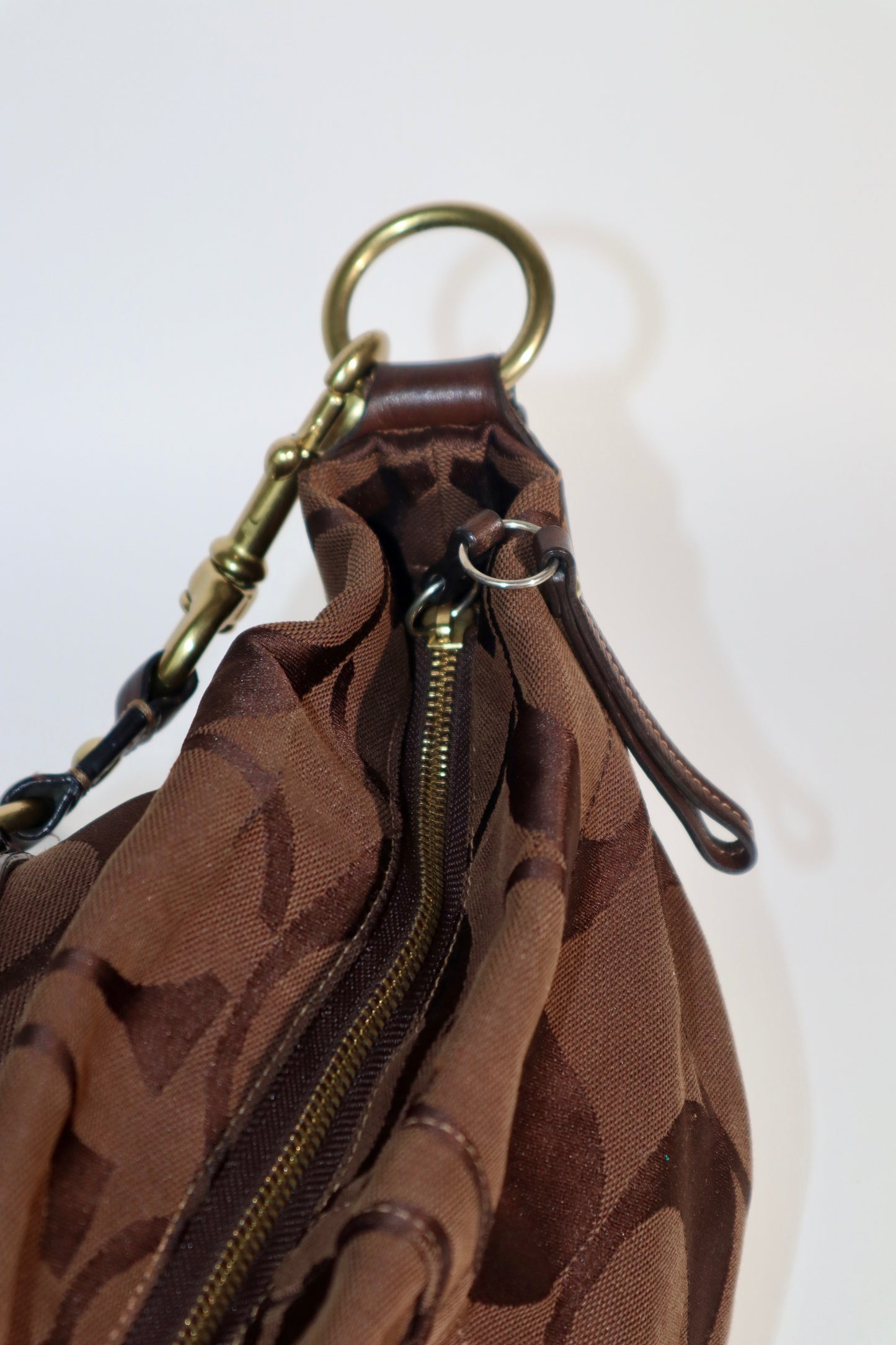 Coach Signature Canvas Carly Shoulder Bag in Chocolate Brown - Large (10620)