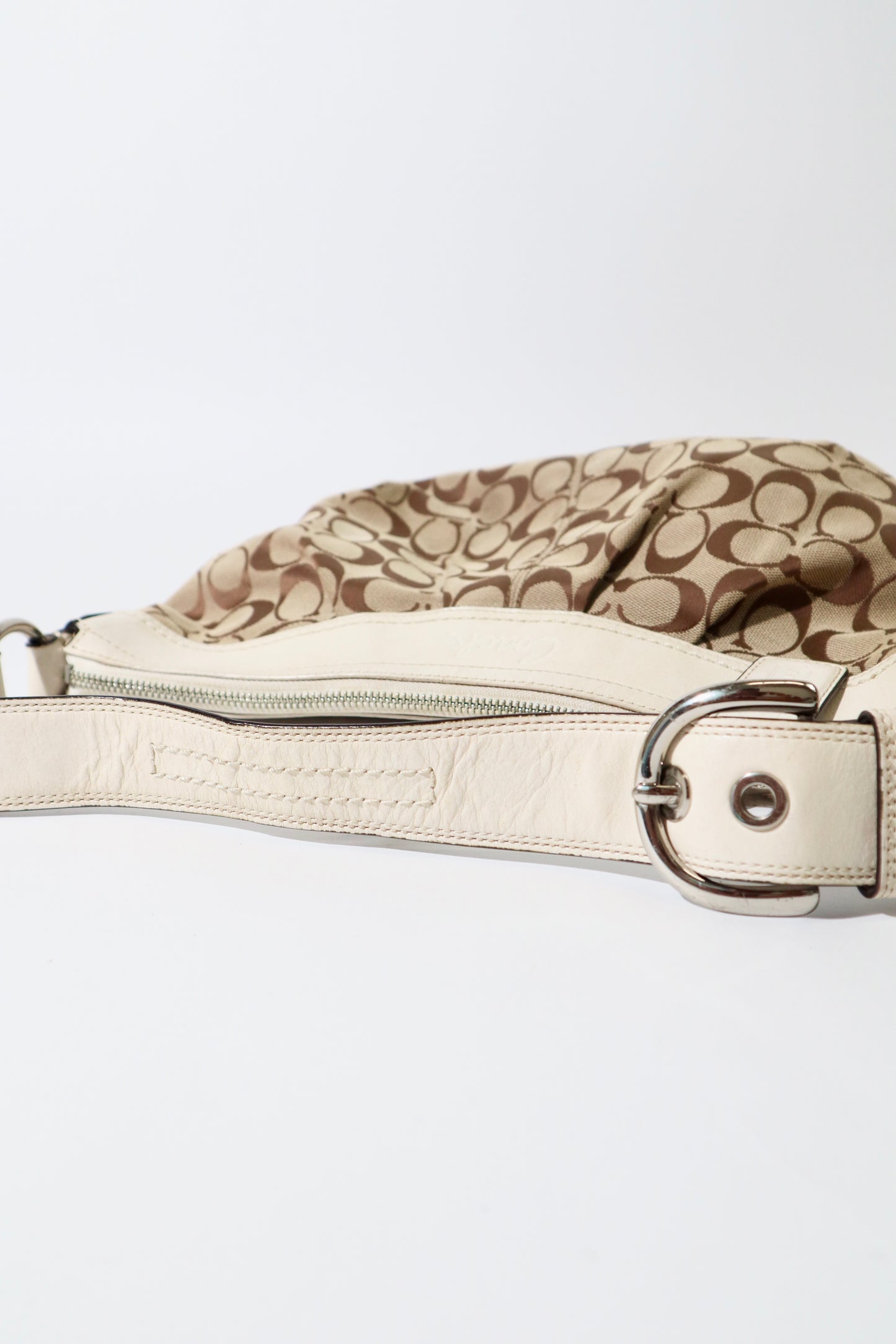 Coach Signature Canvas Shoulder Bag in White – F13740
