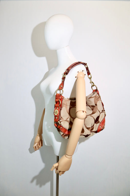 Coach Signature Mini Carly Bag with Red Leather Detail - 1867