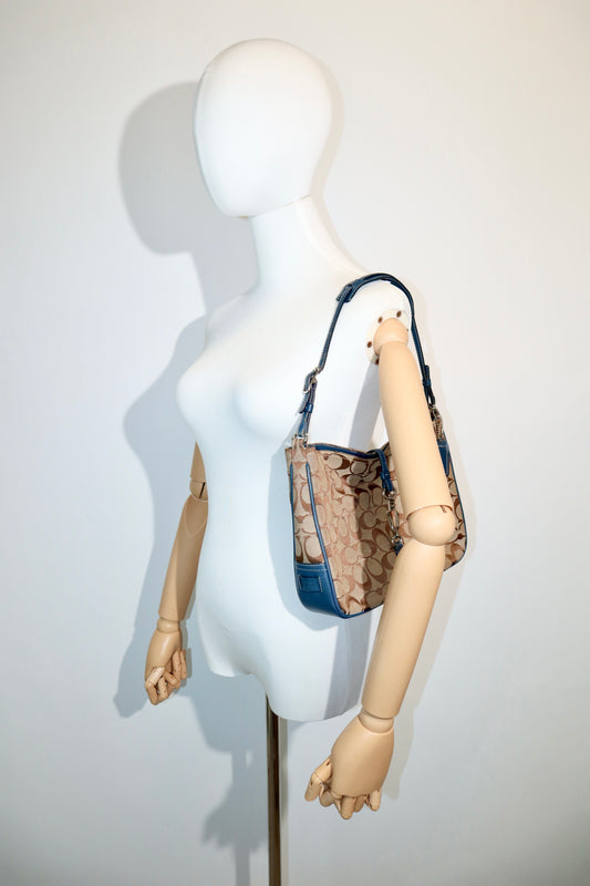 Vintage Coach Hampton Clip Shoulder Bag in Blue (6091)