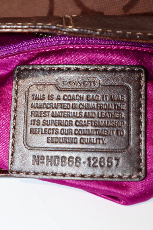 Vintage Coach Zoe Shoulder Bag in Chocolate Brown - 12657
