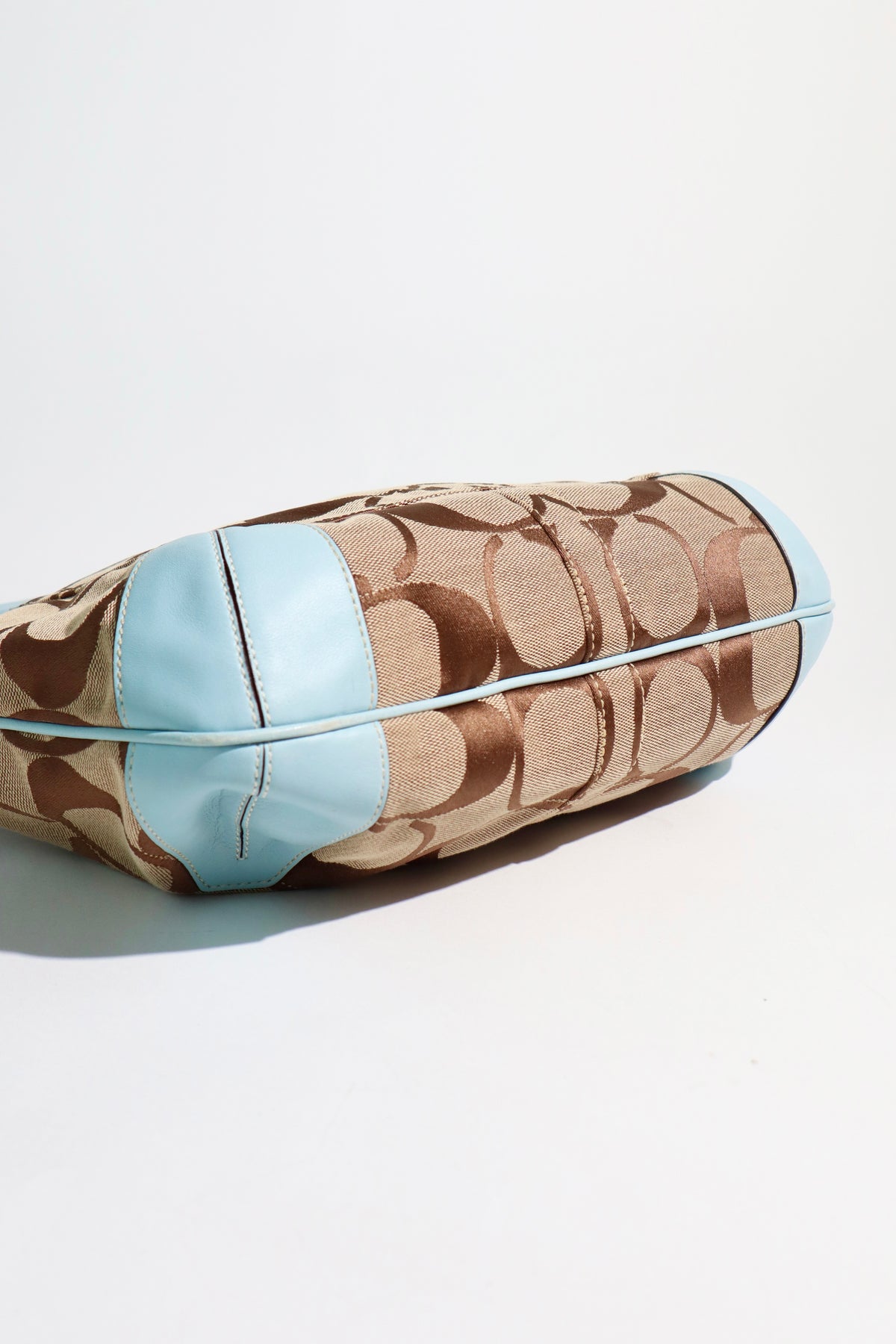 Coach Signature Canvas Ergo Hobo in Baby Blue (Rare Find)
