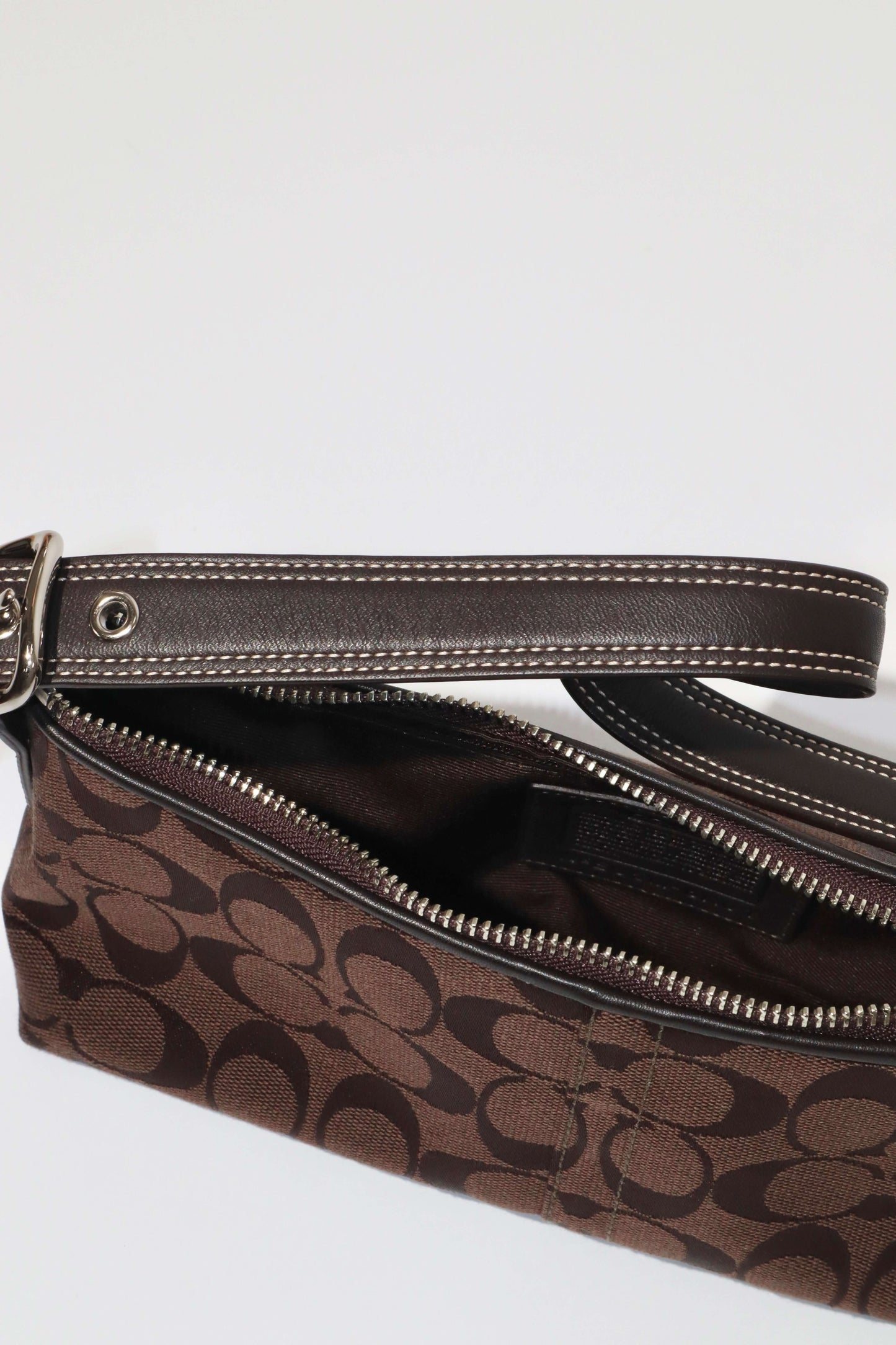 Vintage Coach Chocolate Brown Baguette Demi Shoulder Bag