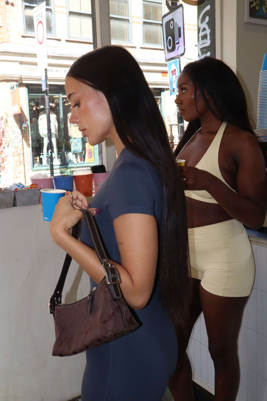 Vintage Coach Chocolate Brown Baguette Demi Shoulder Bag