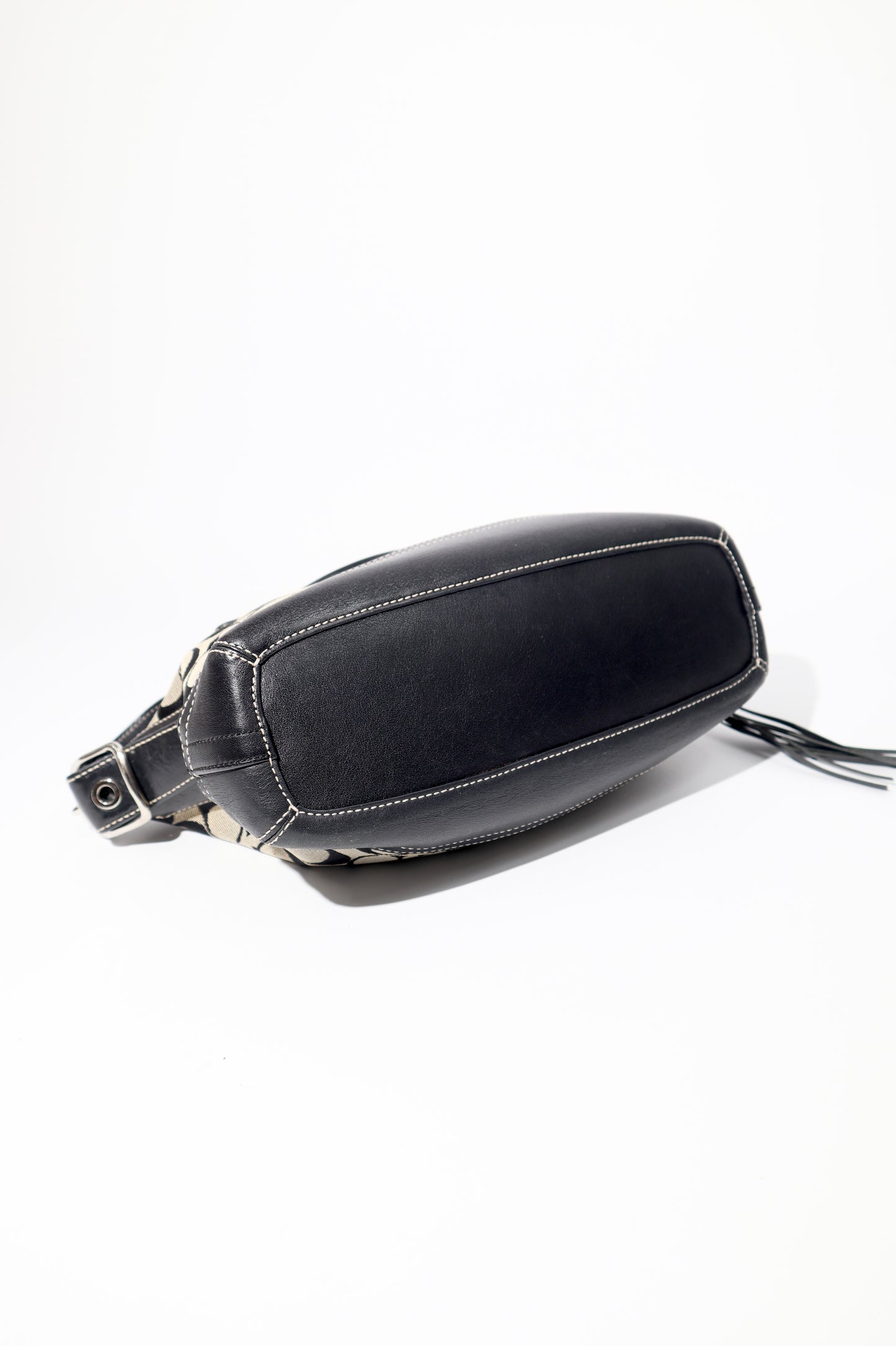 Coach Y2K East West Demi Shoulder Bag in Signature Black/Grey Canvas (9363)