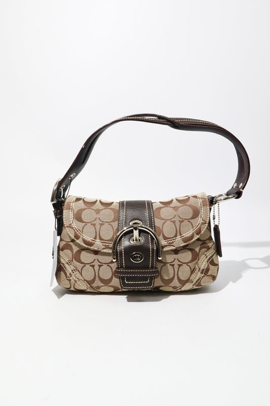 Vintage Coach 2007 Signature Soho Belt Shoulder Bag in Brown - Girl Seazon