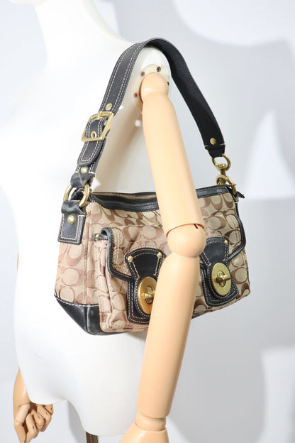 Coach Vintage Leather Satchel Gardenia in Brown & Black - Girl Seazon