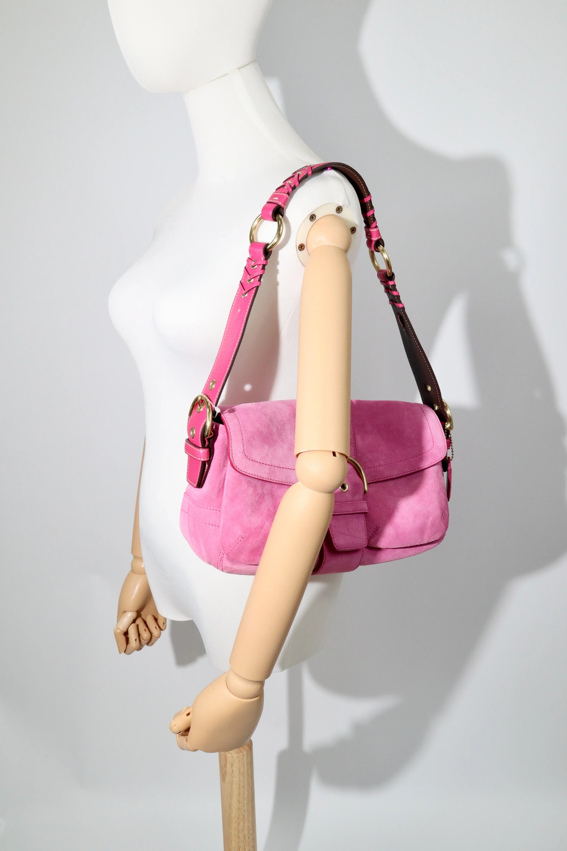 Coach Soho Hot Pink 2004 Suede Vintage Shoulder Bag - Girl Seazon
