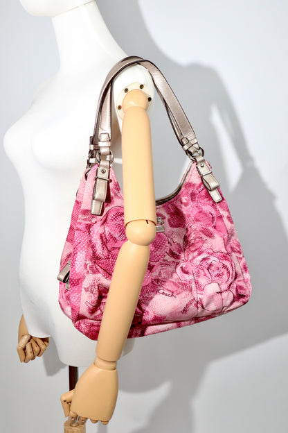 Vintage Coach 2002 Pink Floral Fabric Maggie Shoulder Bag - Girl Seazon