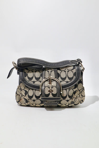 Coach Vintage 2006 Soho Belt Shoulder Bag in Canvas Black/Grey - Girl Seazon