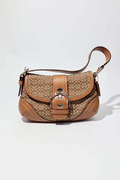 Vintage Coach 2007 Signature Soho Belt Shoulder Bag in Brown - Girl Seazon
