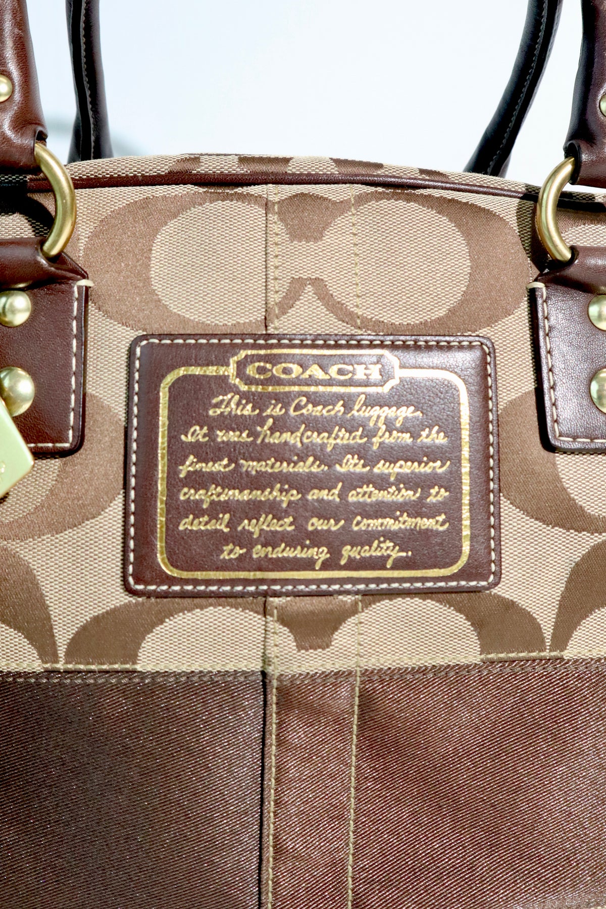 Coach Signature Stripe Boston Duffel Travel Bag, style F10392