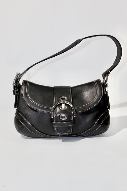 Coach 2008 Vintage Y2K Soho Leather Belt Shoulder Bag in Black Leather - Girl Seazon