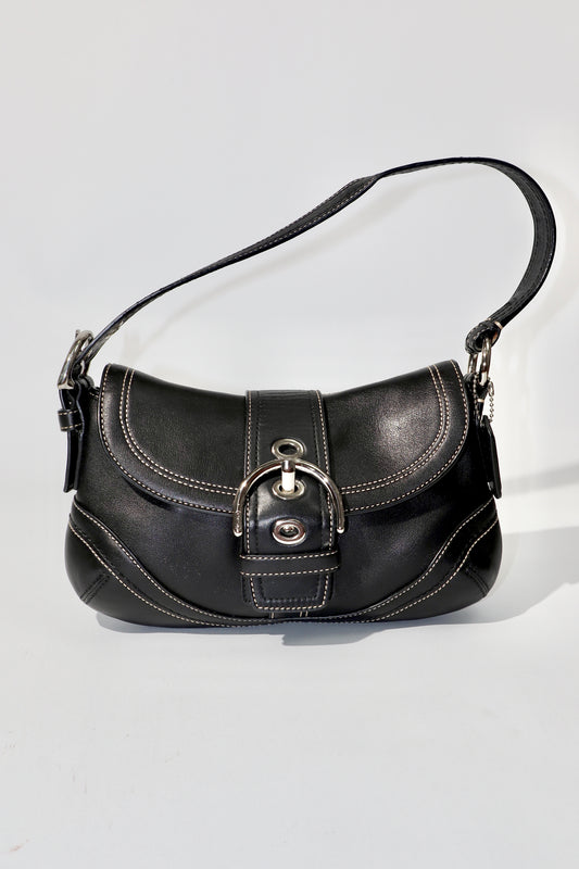 Coach 2008 Vintage Y2K Soho Leather Belt Shoulder Bag in Black Leather - Girl Seazon