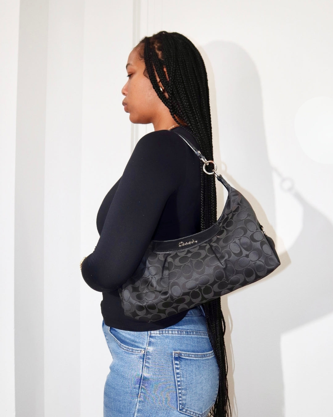 Coach Ashley Signature Convertible Hobo Bag (F19766)