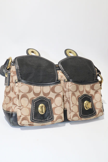 Coach Vintage Leather Satchel Gardenia in Brown & Black - Girl Seazon