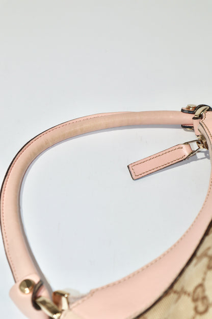 Vintage Gucci GG Abbey D Ring Shoulder Bag in Baby Pink - Girl Seazon