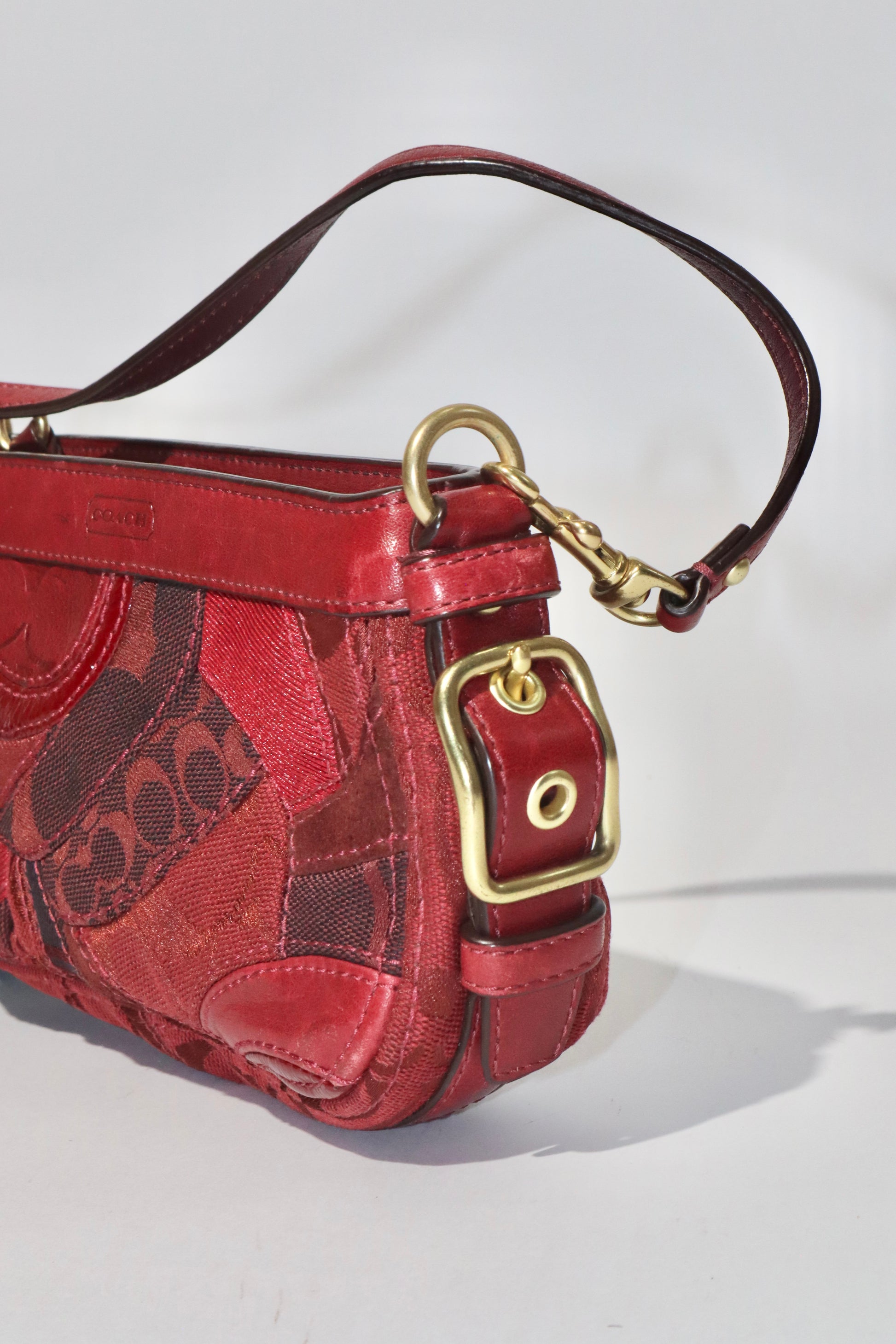 Vintage Coach Demi Burgundy Patchwork Handbag - Girl Seazon