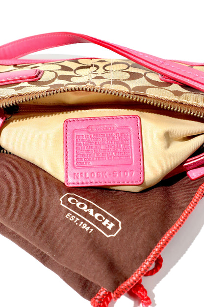 Vintage Coach 2005 Mini Belt Shoulder Bag in Pink & Brown - Girl Seazon