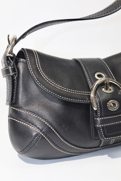 Coach 2008 Vintage Y2K Soho Leather Belt Shoulder Bag in Black Leather - Girl Seazon