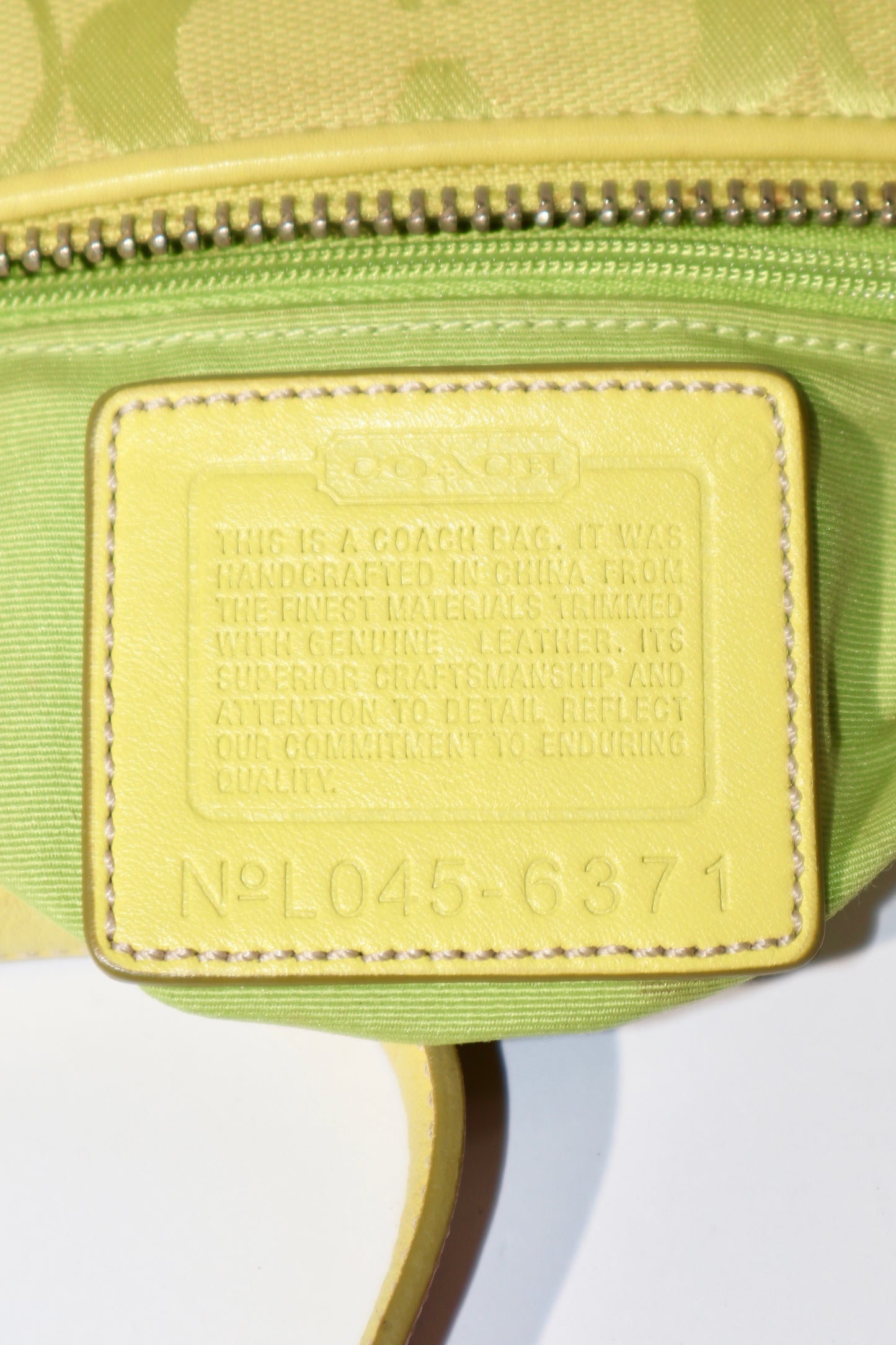 Coach Vintage Demi Baguette Shoulder Bag in Lime
