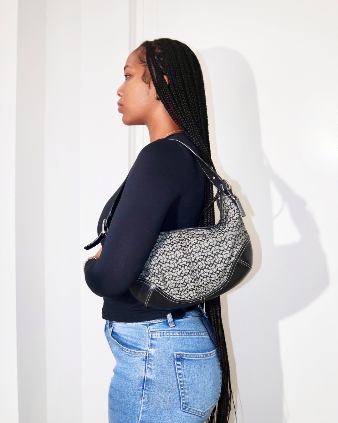 Vintage Coach Signature Sufflette Hobo Shoulder Bag