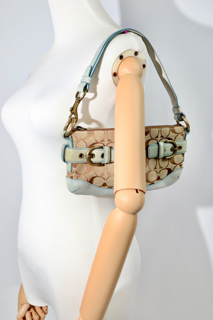 Vintage Coach 2005 Mini Belt Shoulder Bag in Light Blue - Girl Seazon