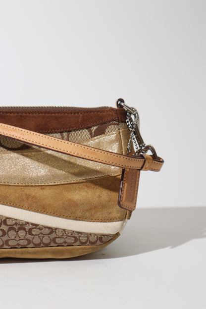 Coach Patchwork Accessory Pouch - Brown/Gold