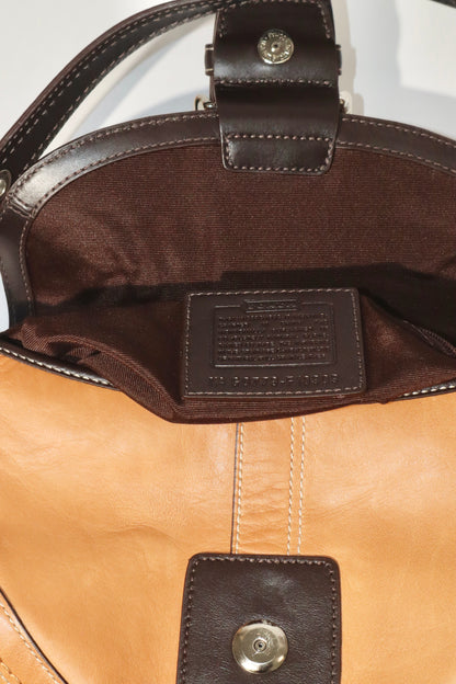 Vintage Y2K Coach 2007 Tan Leather Mini Soho Shoulder Bag - Girl Seazon