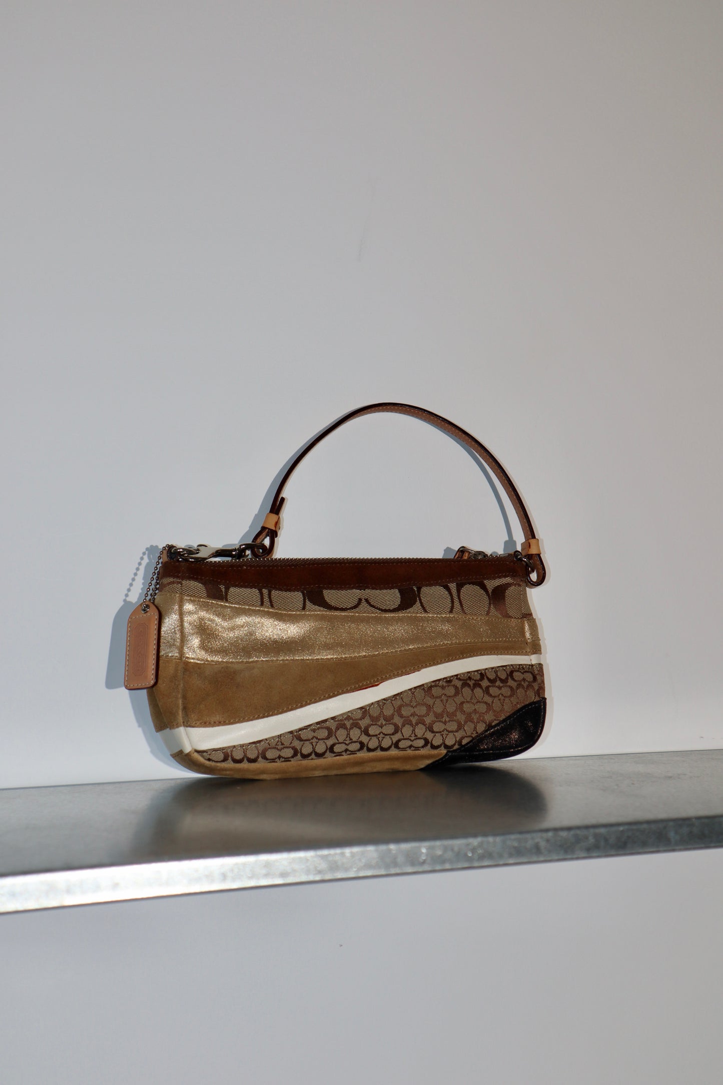 Coach Patchwork Accessory Pouch - Brown/Gold