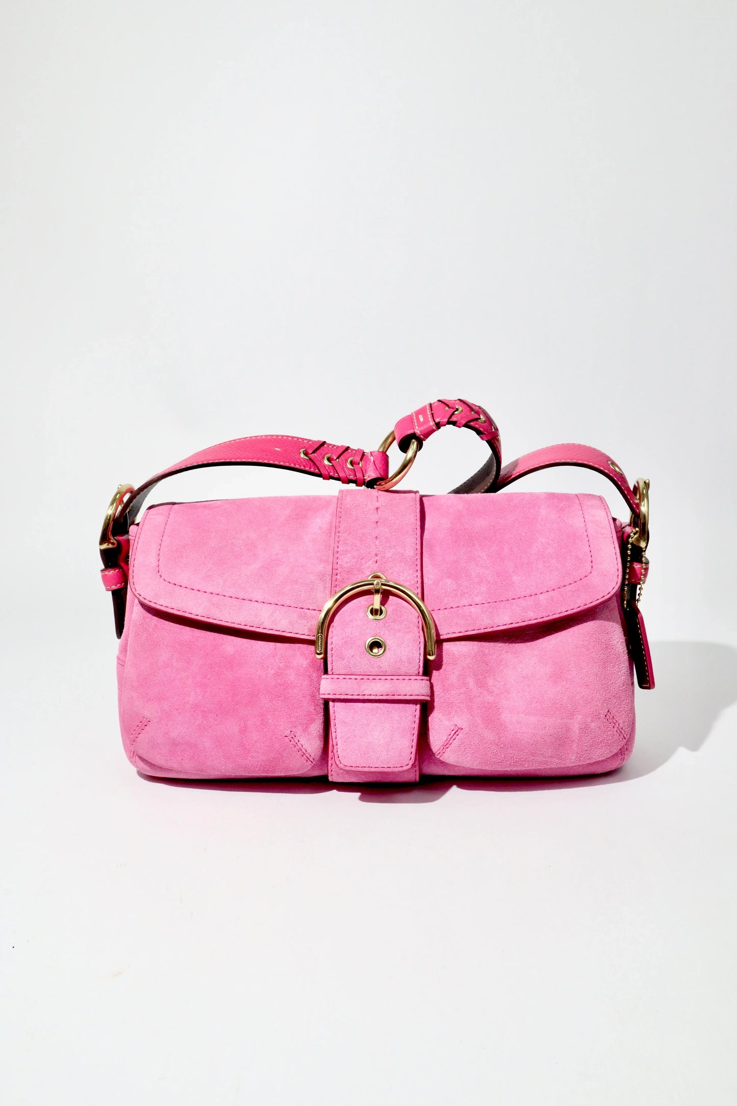 Coach Soho Hot Pink 2004 Suede Vintage Shoulder Bag - Girl Seazon