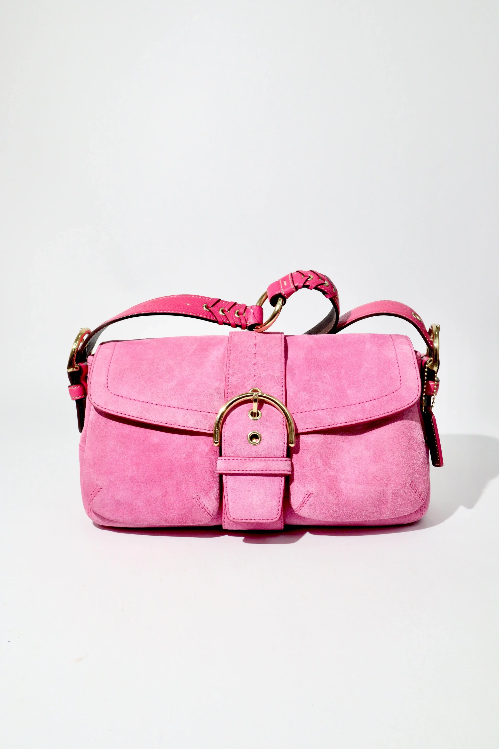 Coach Soho Hot Pink 2004 Suede Vintage Shoulder Bag - Girl Seazon