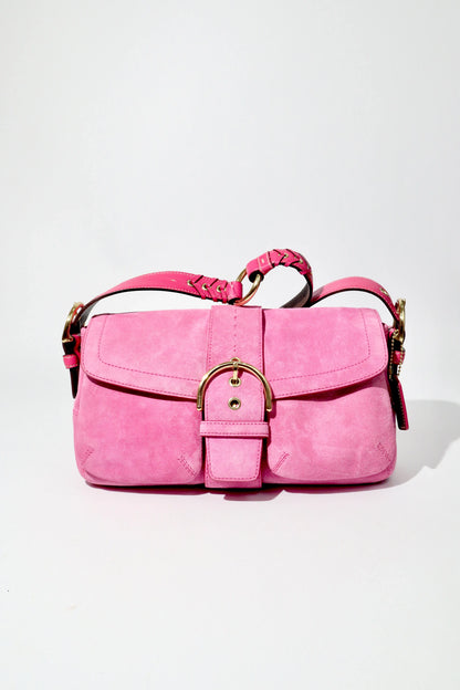 Coach Soho Hot Pink 2004 Suede Vintage Shoulder Bag - Girl Seazon
