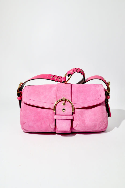 Coach Soho Hot Pink 2004 Suede Vintage Shoulder Bag - Girl Seazon